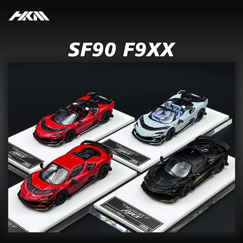 HKM 1:64 SF90 F9XX Modified Version Diecast Diorama Super Car Model Collection Miniature Toys