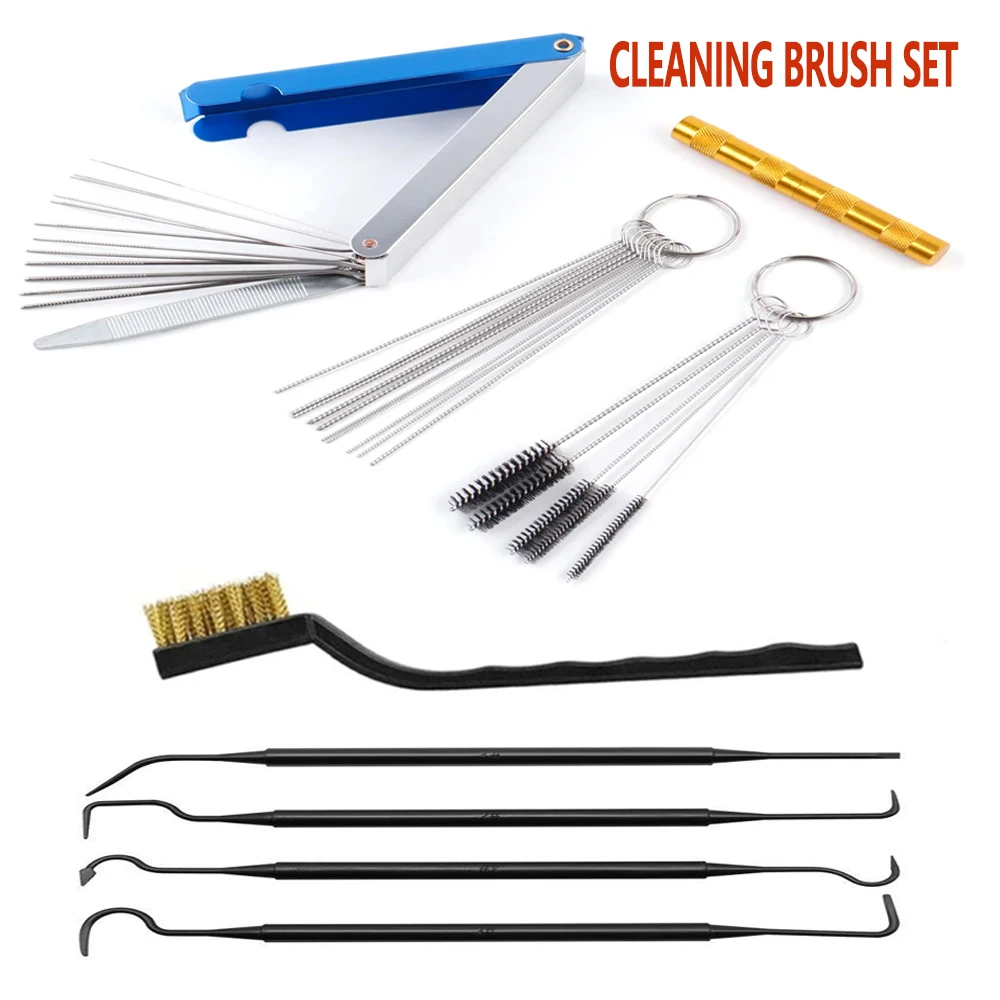 Airbrush Spray Gun Nozzle Cleaning Repair Tool Double-end Nylon Hook Brushes Cleaning Brush Cleaning Needle Cleaning Set