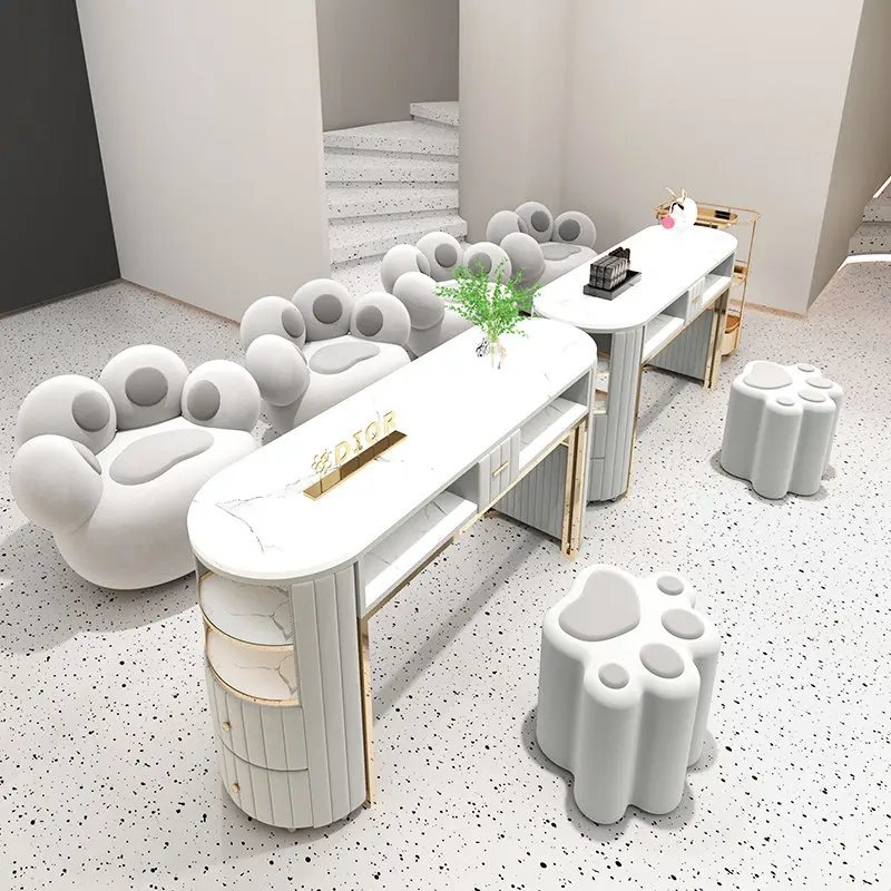 Nail art table and chair set single double three Internet celebrity manicure table economical manicure table
