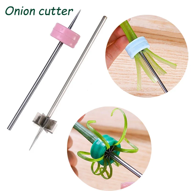 Stainless Steel Plum Blossom Onion Cutter Vegetable Chopper Pepper Slicer Grater Green Onion Shredded Knife Kitchen Cutting Tool