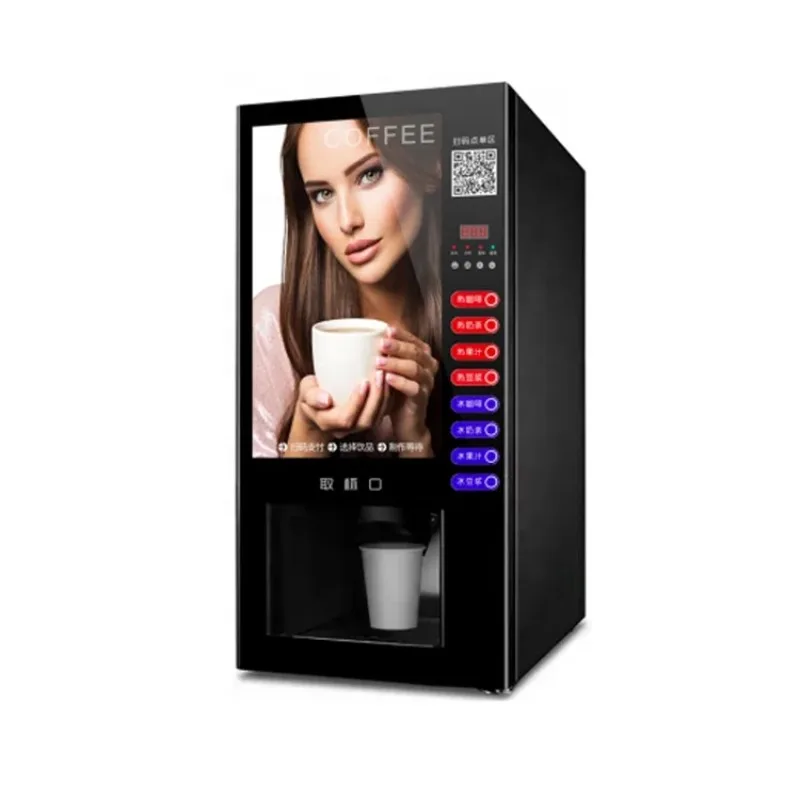 

Four Flavors Hot And Cold Dual Temperature Self-service Coffee Machine Coin Operated Bill Can Be Customized Display