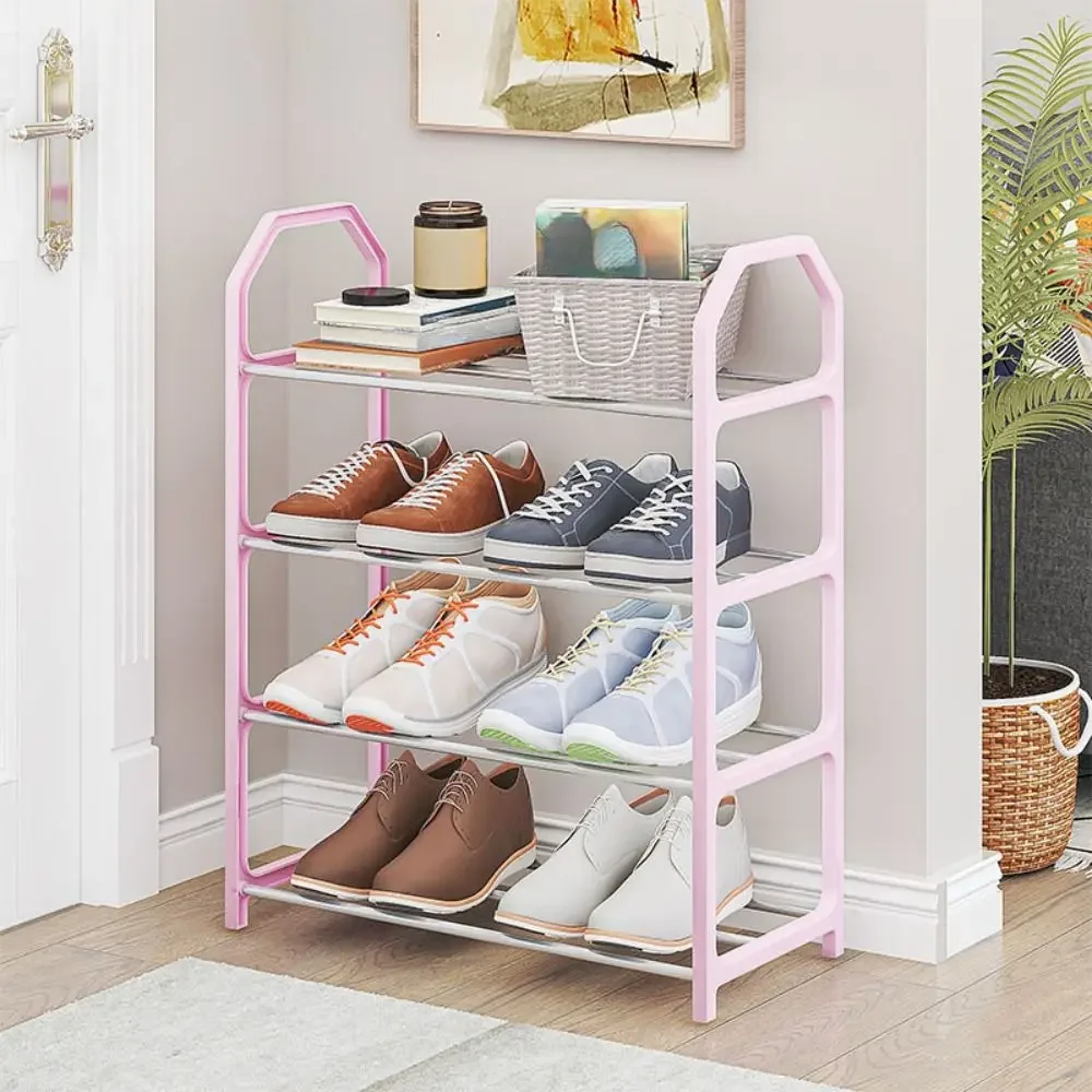 Simple Shoe Rack Metal Shoes Shelf Footwear Shoe Rack Living Room Space Saving Shoes Organizer Stand Holder Black Shoe Shelf