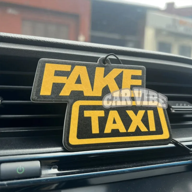 "Fake Taxi / Good Boy" Car Freshener — Mirror Hanging Scent Strip, Paper Set with Multiple Patterns, Cool Car Decor view 3