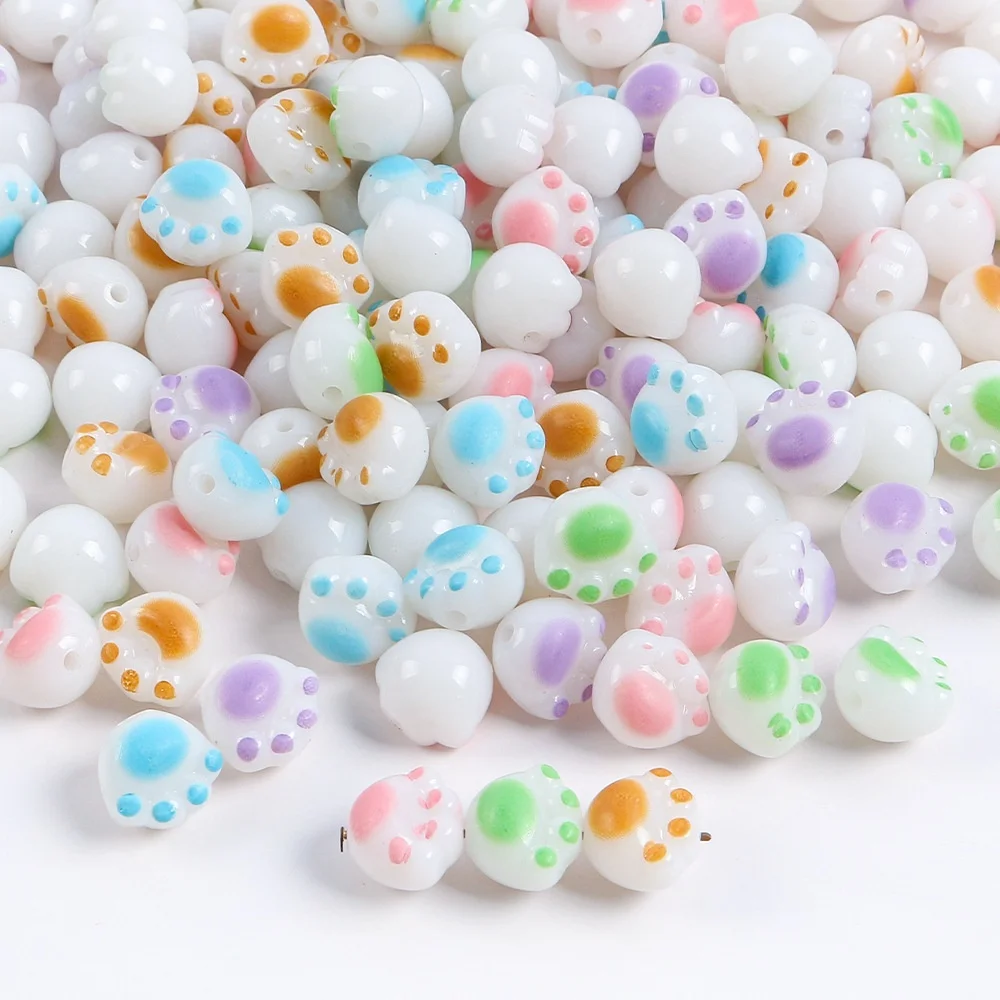 10/20Pcs Acrylic Charcoal Grilled Cute Cat Claw Bead Handmade DIY Jewelry Bracelet Necklace Earrings Accessories