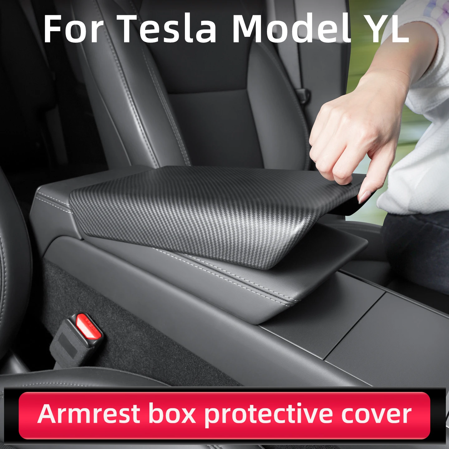 Capa Protetora para Caixa de Apoio de Braço do Tesla Model YL 2026, Tampa do Apoio de Braço, Console Central, Acessórios Automotivos Anti-Risco
