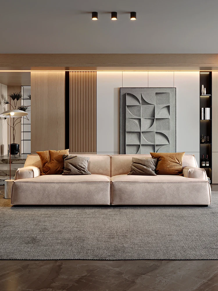 R Italian minimalist size apartment living room matte fabric Damascus sofa
