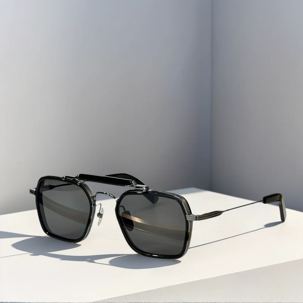 

KILPATRICK Premium Pilot Sunglasses, Artisan Acetate Frame, Vintage Aviator Design for Flying Travel Hiking, with Luxury Case