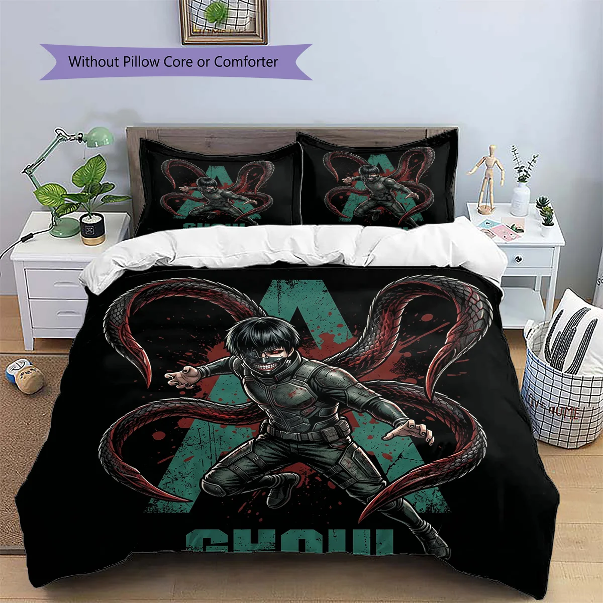 Tokyo Ghoul Pillowcase & Duvet Cover Set | Limited Printed Bedding | Great Gift for Series Enthusiasts YUN6511