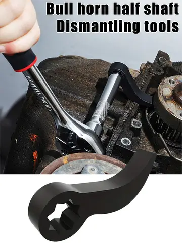 Angle Type Half Axle Disassembly Tool,Drive Pry bar Adapter used for Open-end Wrenches,Disassembling Axles Repair Tool