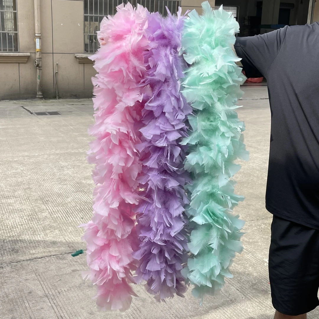 200Gram Fluffy Turkey Feather Boa High Quality Marabou Plumes Scarf for Costume Party Halterneck Scarf 2Yards Sewing Decoration