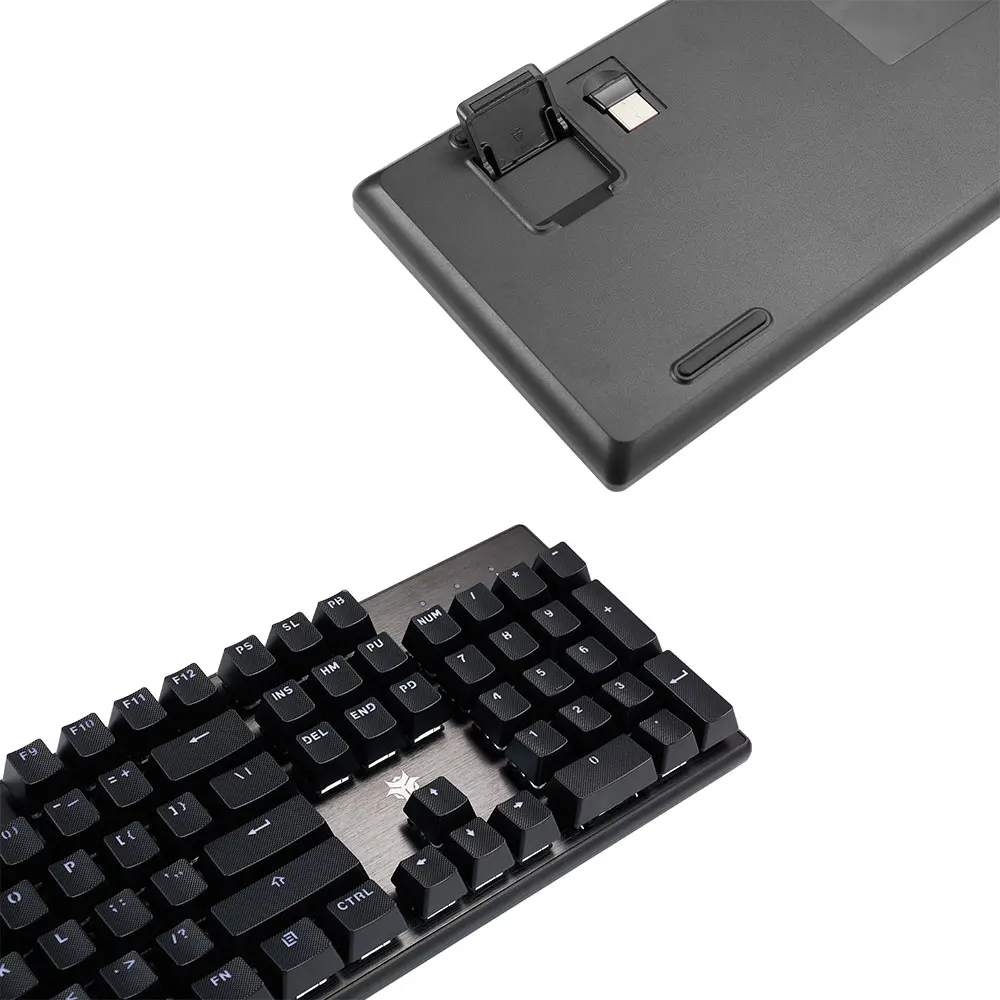 HEXGEARS G706W Tastiera meccanica Kailh Box Switch Retroilluminato blu 104 tasti Copritasti ABS Tipo-c Tastiera da gioco cablata/2.4G wireless