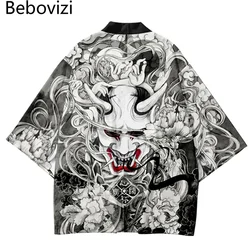 Demon Print Samurai Shirt Clothing Traditional Haori Kimono Women Men Japanese Anime Asian Streetwear Cardigan Yukata Cosplay