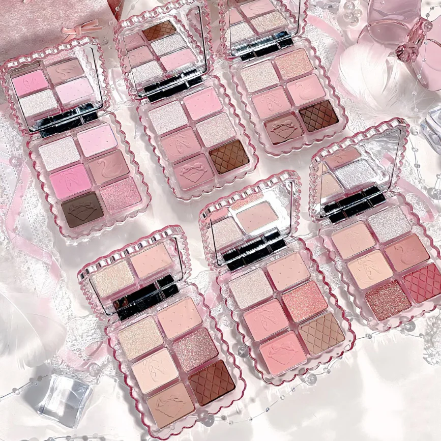 Gogotales Make-up-Lidschatten-Platte, glitzernd, koreanisches Licht, Make-up, matt, schimmernd, wasserfest, 6-farbige Lidschatten-Paletten