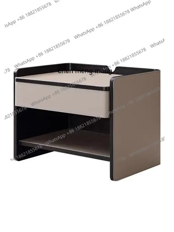 

Minimalist Light Luxury Solid Wood Bedside Table Artistic European Style Simple Modern Bedroom