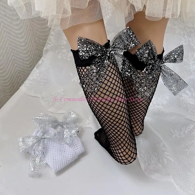 85AE طفل الفتيات جوارب طويلة إلى الركب جوارب شبكية جوارب شبكية للأطفال 1-5 سنوات