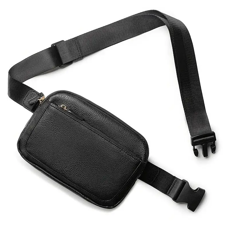 Women\'s Bag  Leather Waist Pack Crossbody Chest Bags Travel WaterProof Belt Bag Sport Purse Pocket Unisex