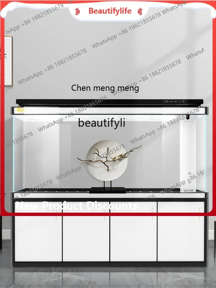 

sscn8617 Living Room New Large Dragon Fish Tank 2 M Super White Glass Aquarium Bottom Filter Screen Office