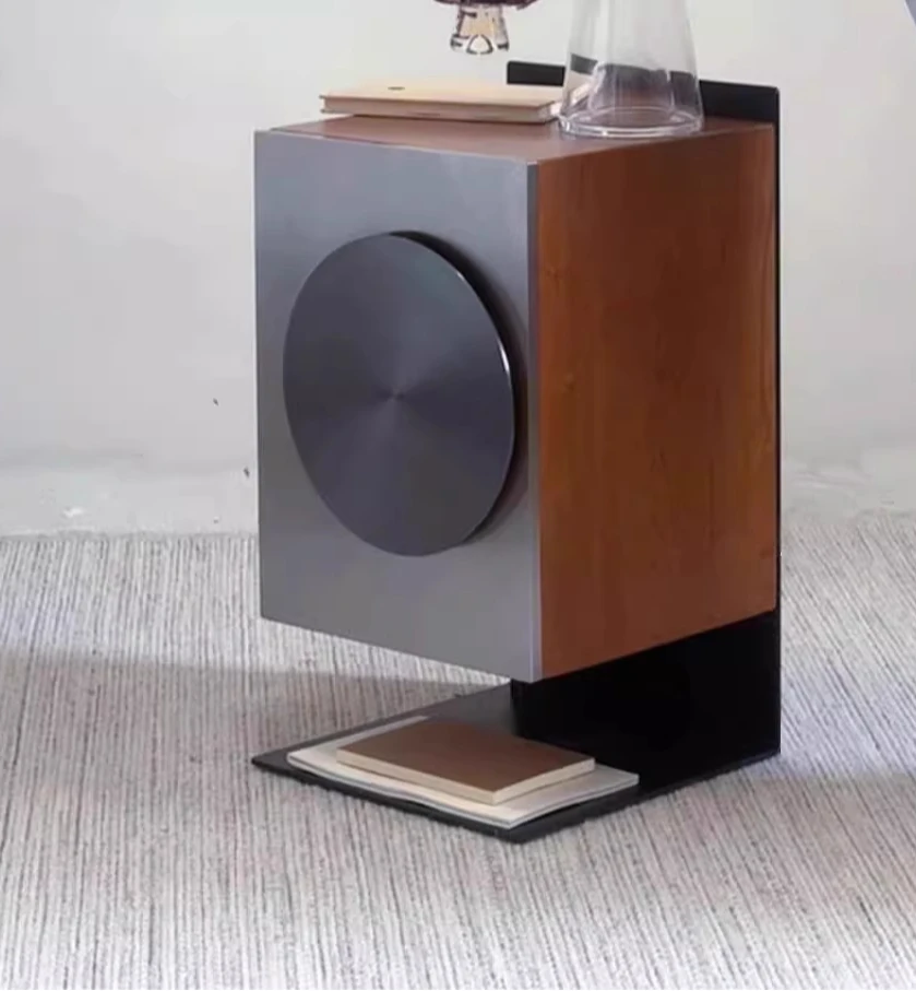 Stainless steel bedside table side few creative small extremely narrow, with lamp household bedroom bedside side cabinet