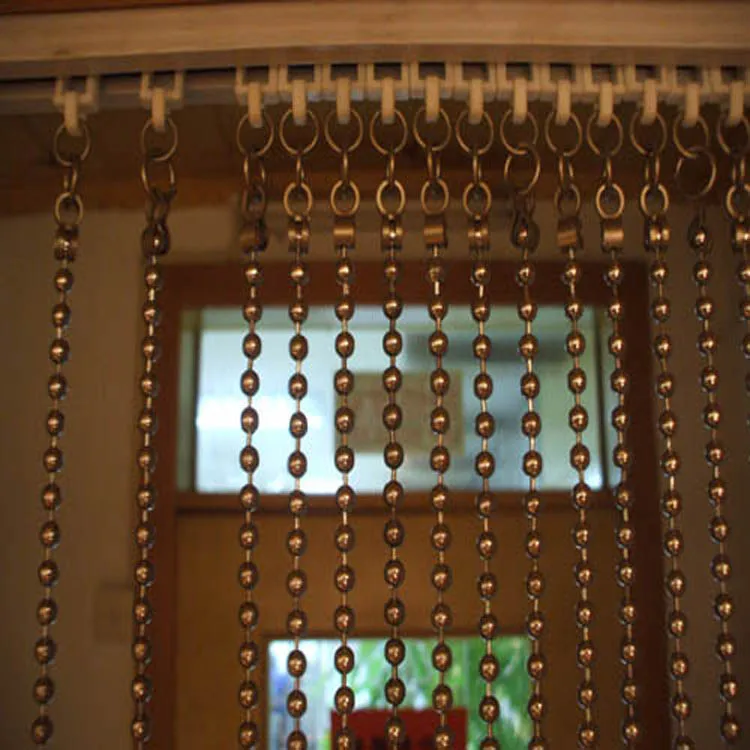 Tirai Rantai Bola Logam Perak Dekoratif