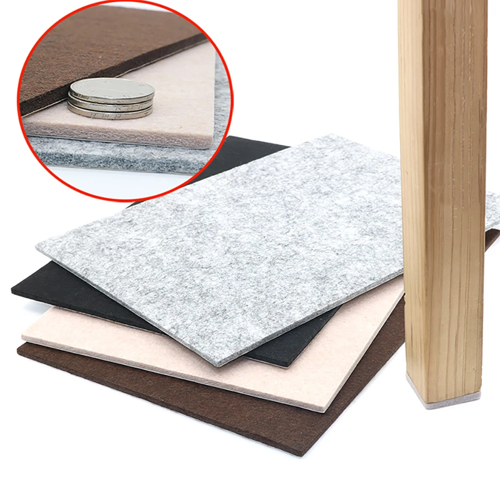 Felt Foot Pad Silent Anti Slip Table Chair Pad Thickening Wear-Resistant Protective Pad Floor Sticker Trimmable