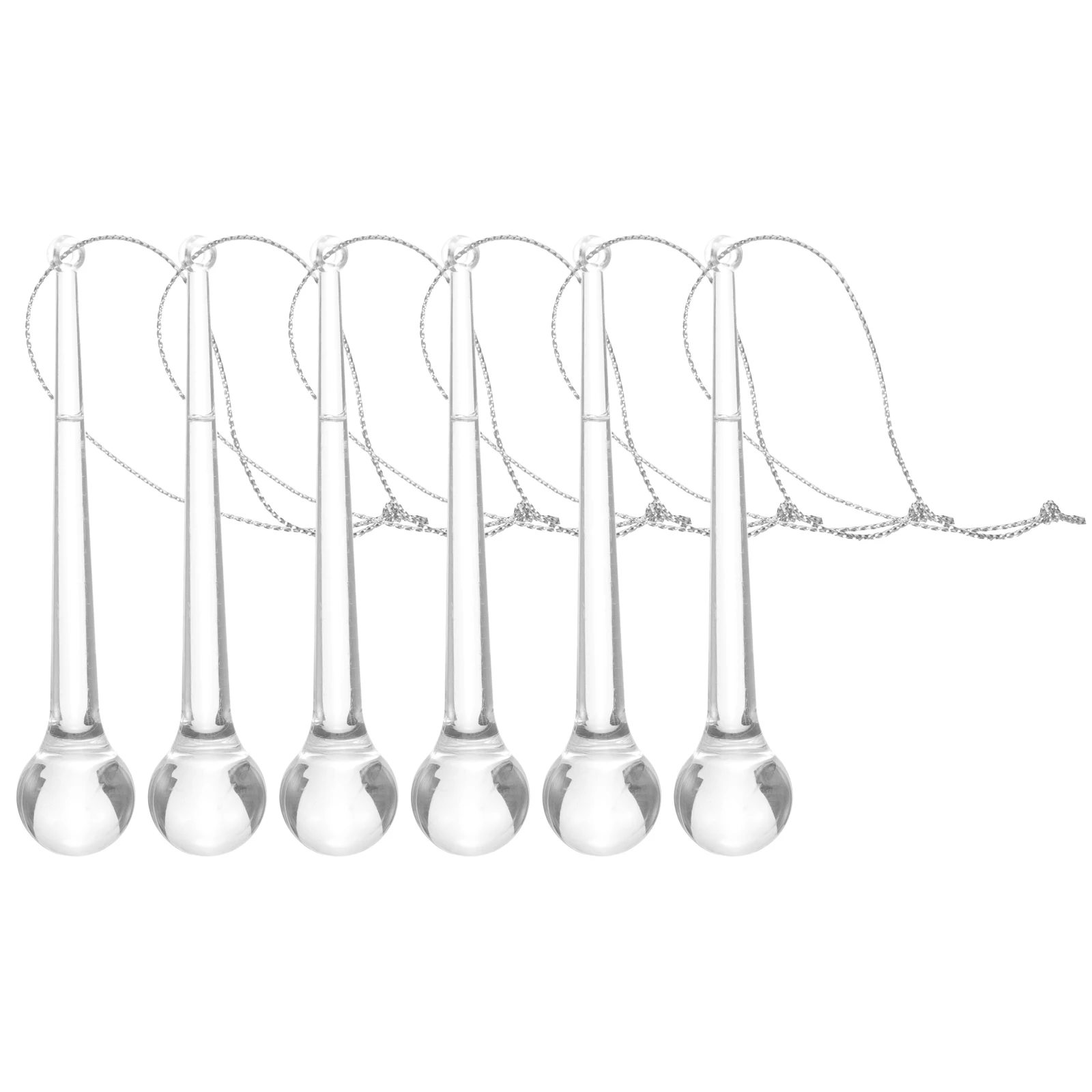 

6pcs Acrylic Hanging Ornament Water Drop Shape Xmas Tree Decor Pendant Party Decoration Decorations Xmas Party
