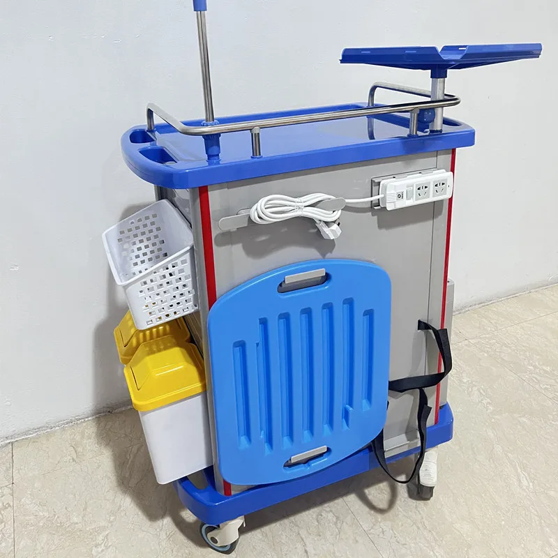 emergency cart stainless steel medical trolley ABS with Plastic and Metal Materials for Clinics Hospitals