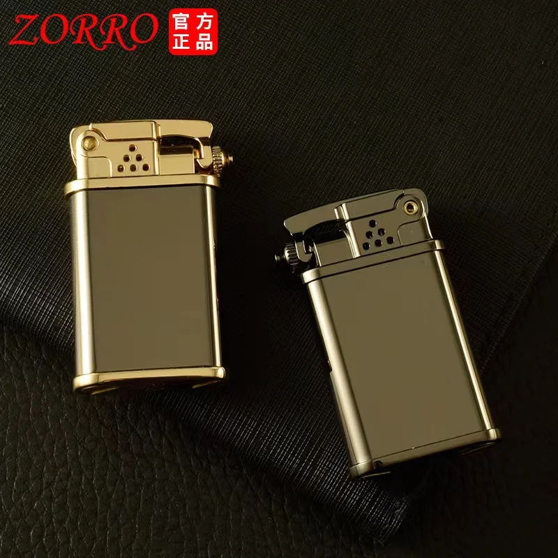 Zorro-Brass Kerosene Lighter with Anti-misstarting Device, Good-Looking Cigarette Gift Gadget, One-button Ignition, Cool