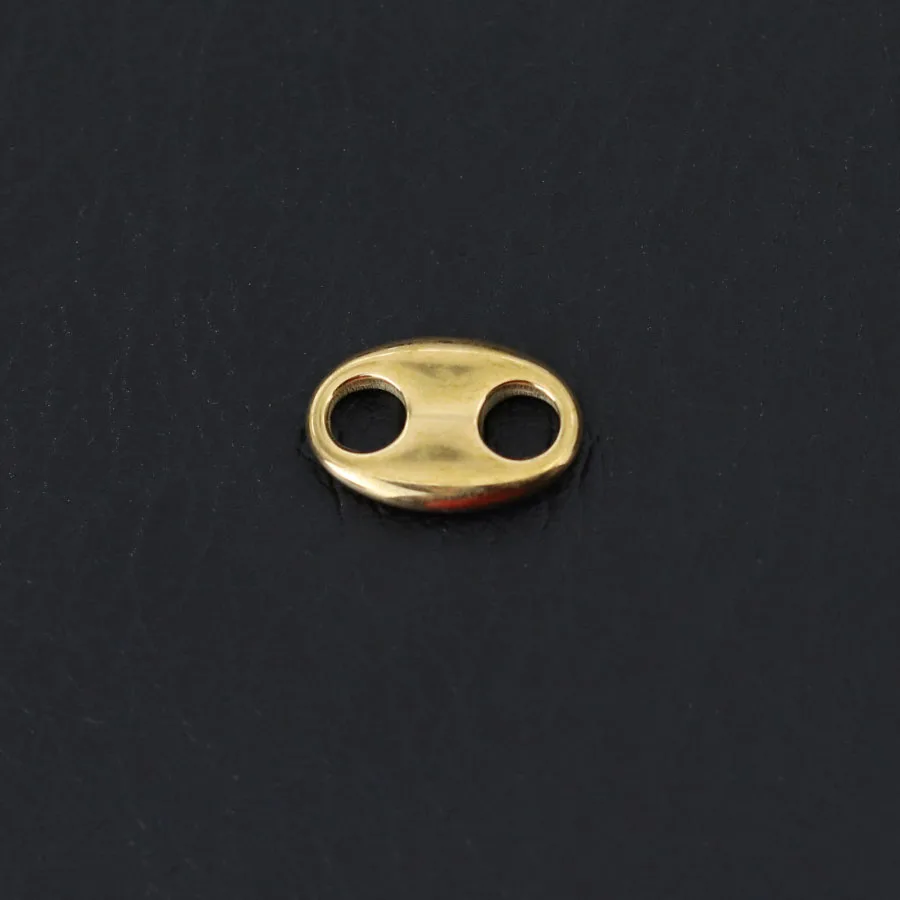 1.5cm Stainless Steel Double Hole Metal Connecting Buckle For Jewelry Making Gold Silver Color Pig Nose Button DIY Bracelet