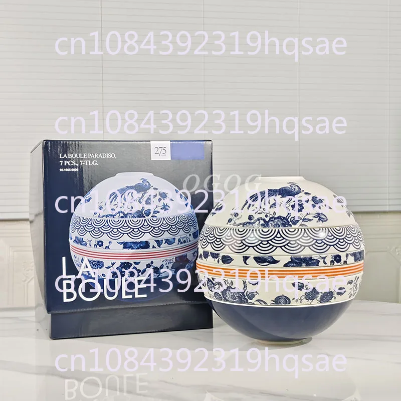 Creative High-Value Tableware Set for Home Use, Ceramic Bowl and Plate Combination, Seven-Piece Set