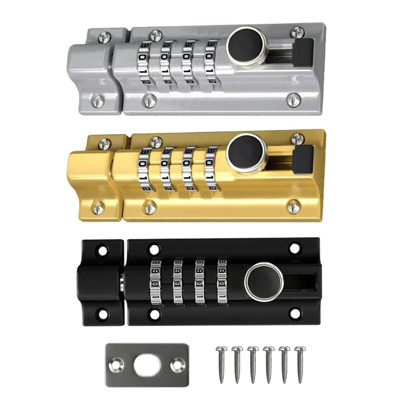 Slide Lock Mechanical Password Lock Aluminum Alloy Sliding Door Lock Anti-theft Safety Combination Digit Lock