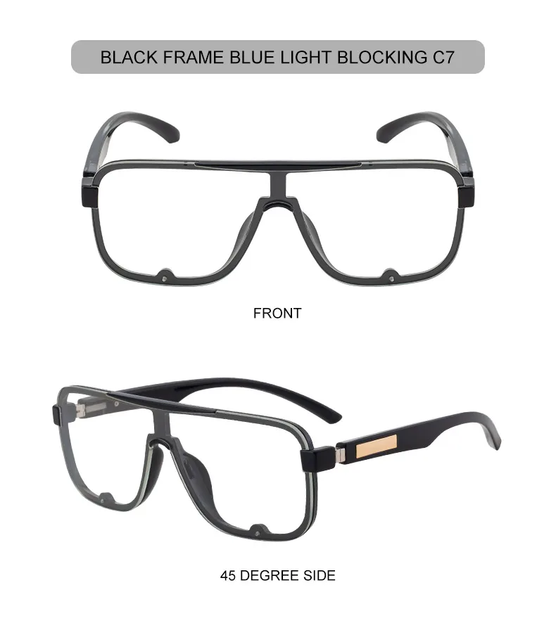 Polarisierte Klassische Quadratische Sonnenbrille für Herren mit Großem Rahmen 2026 Luxusmarke Punk Shield Goggle Sonnenbrille für Männer UV400 Eyewear Shades – Detail 21