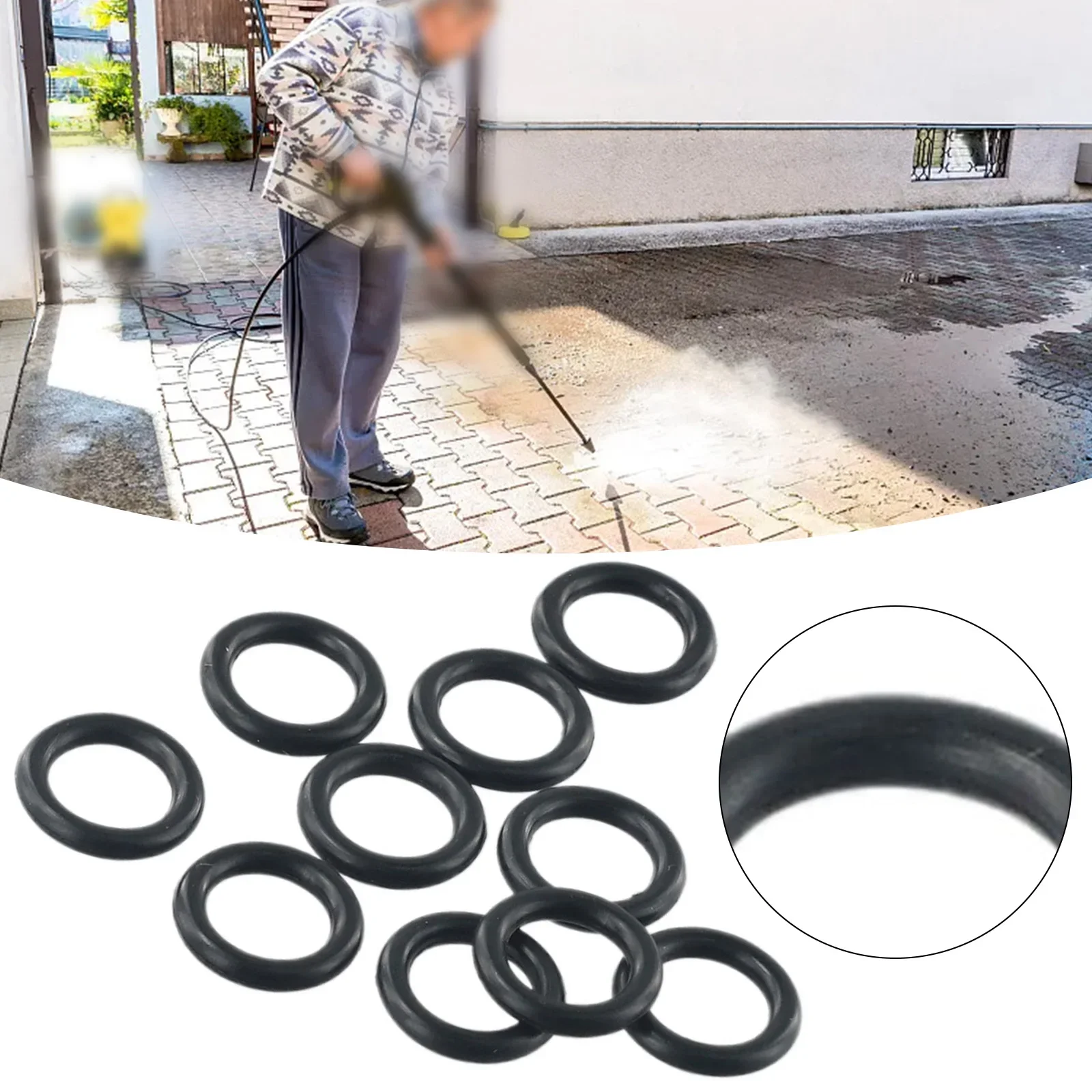 Brand New High Quality Practical Outdoor Power Equipment 1/4 O-Rings Connector Seal Solid 20 Pcs Pressure Washer Accessories