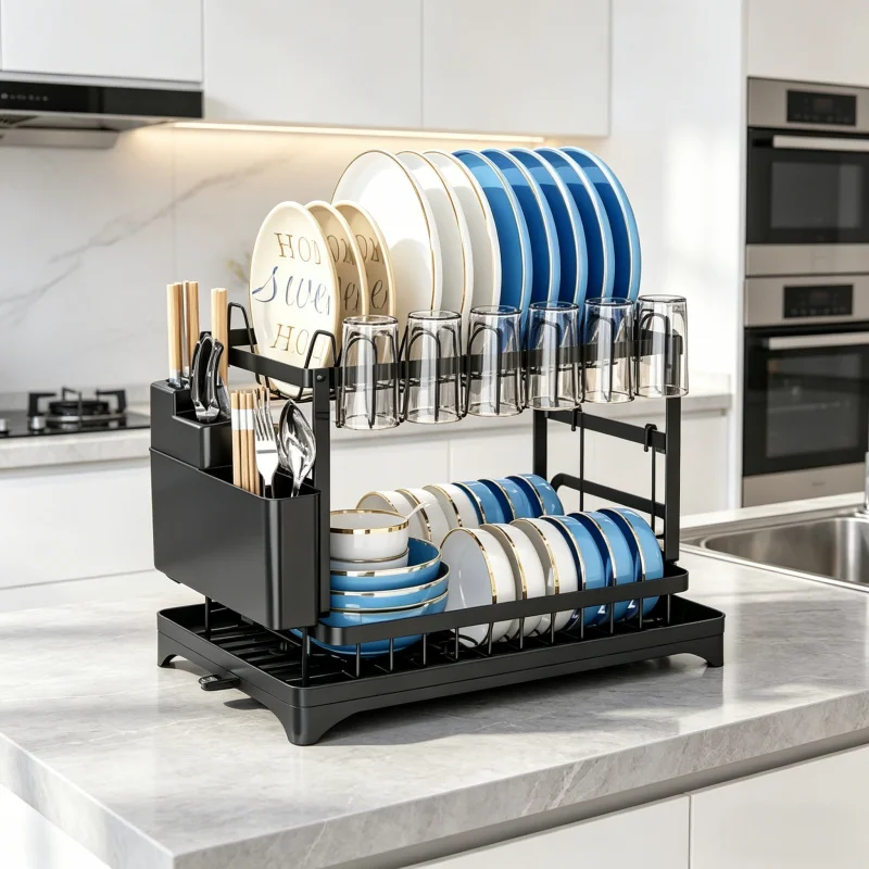 2-niveles-360-°-escurridor-giratorio-metalico-para-platos-organizador-de-cocina-con-bandeja-de-drenaje-giratoria-y-soporte-extraible-para-utensilios-sin-perforaciones