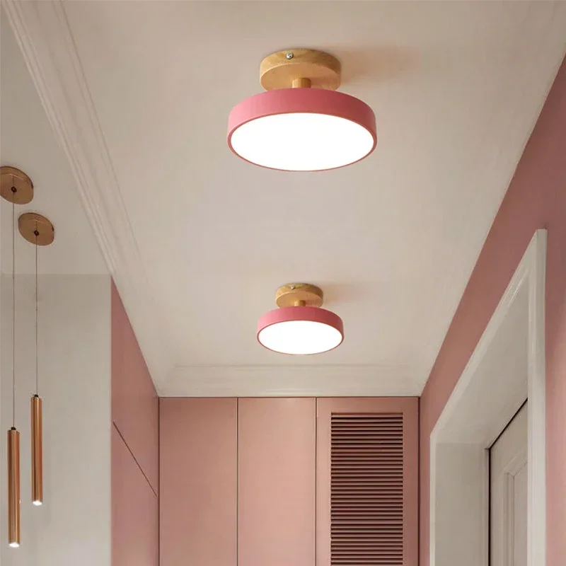 Modern Macaron LED Teto Lâmpada, Corredor Lustre, Corredor, Escadas, Foyer, Varanda, Quarto, Banheiro, Iluminação Interior, Brilho