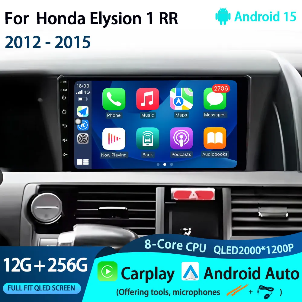 

Car Radio For Honda Elysion 1 RR 2012 - 2015 Multimedia Video Player GPS Navigation Android 15 DSP HD Screen Head Unit Carplay