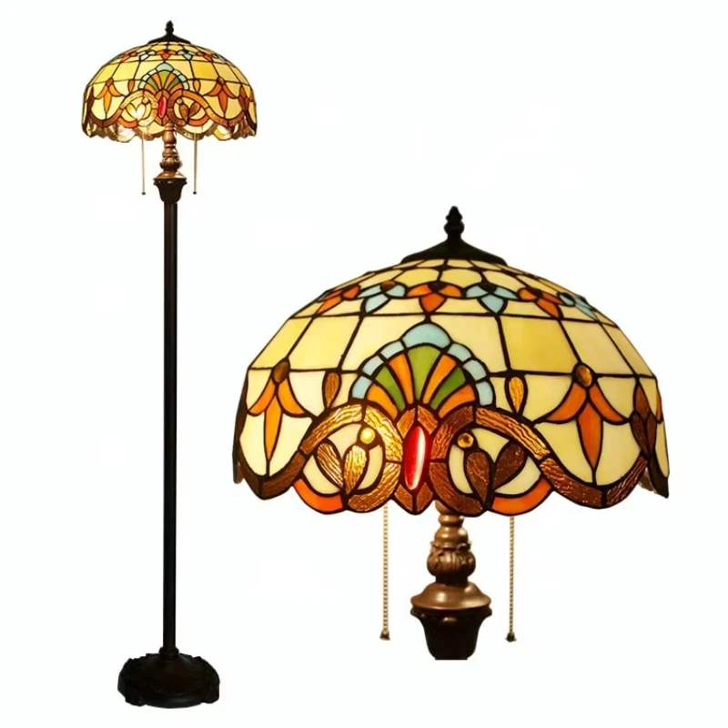 

Floor lamp Mediterranean colored glass floor Living room dining room floor Art lamp