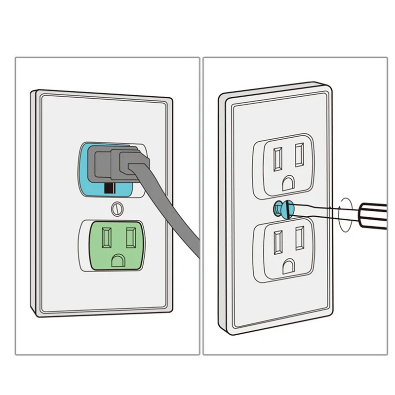 AT02-12-Pack Safety Self-Closing Outlet Covers, Wall Socket Plate Automatic Sliding Cap Cover For Child Proofing Outlets