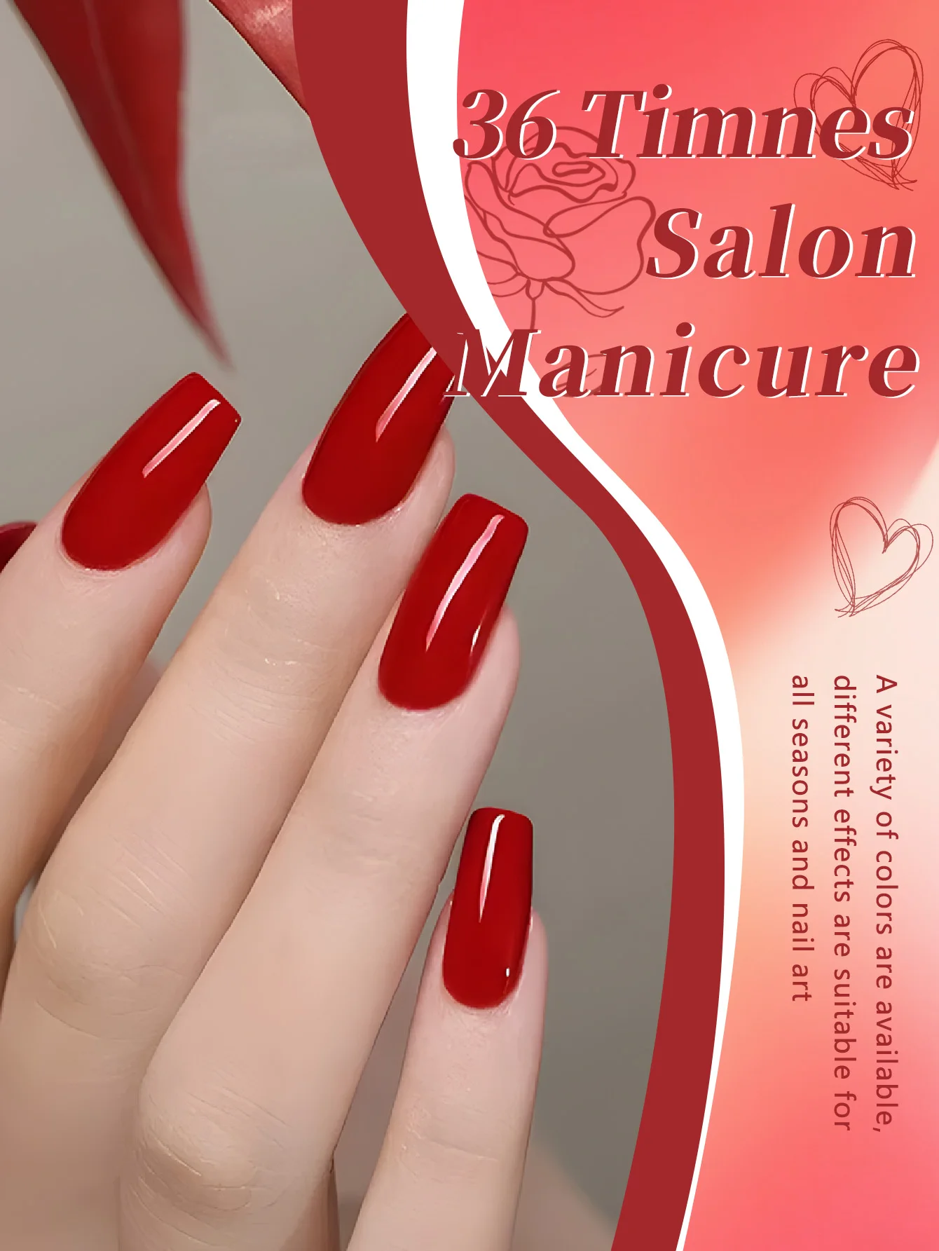 طقم طلاء أظافر جل مكون من 7 قطع من فوكي، باللون الأحمر، مناسب للاستخدام المنزلي، بالإضافة إلى هدايا عيد الميلاد/عيد الحب