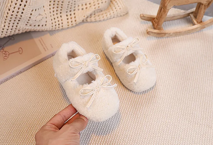 Kinderschuhe Winter Kleinkind Mädchen Mode Prinzessin Mary Jane Party Kleid Ballerinas Kinder Marke Warme Pelz-Schleife Weiche Sohle – Detail 16