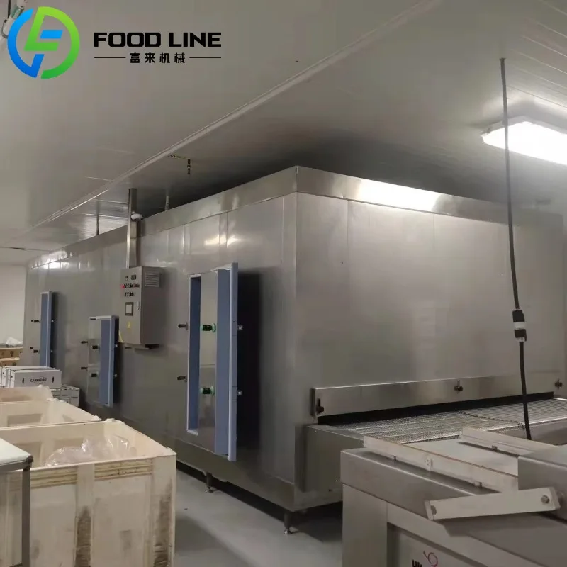 Industrial Tunnel Freezer Machine Continuous Quick Freezing System for Food Processing Lines
