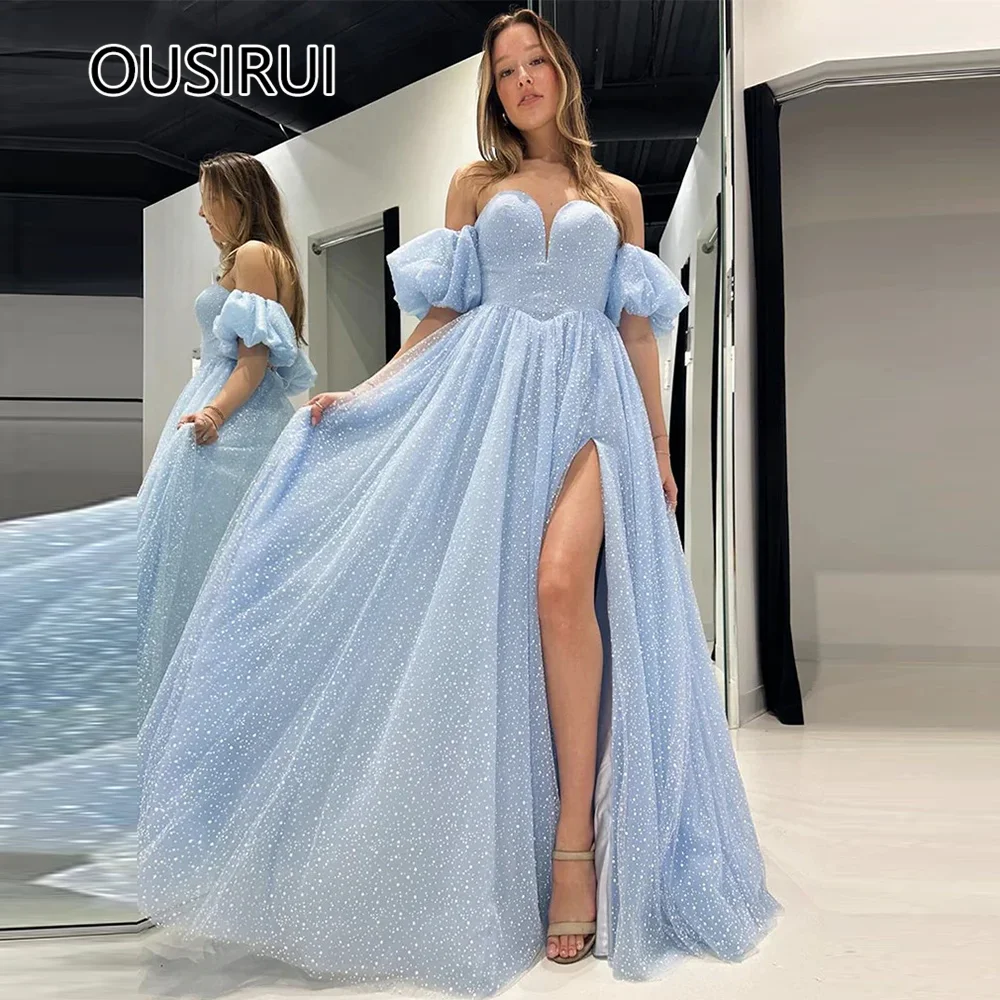 OUSIRUI милое платье-трапеция с блестками и воротником-стойкой официальное платье для выпускного вечера со шнуровкой платье для выпускного вечера с Боковым Разрезом платья для вечеринки