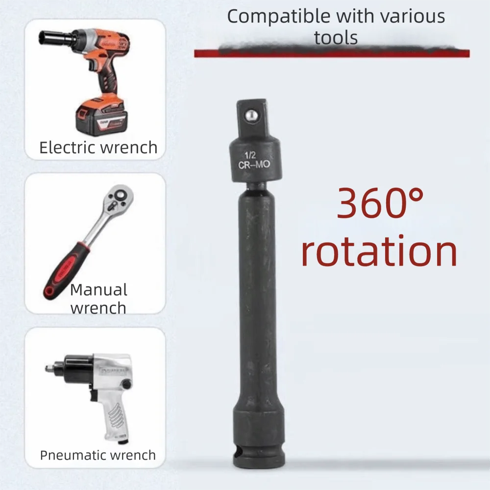 

2pcs 360 Degree Swivel Swivel Socket Extension Bar 1/2 Inch Drive Flexible Universal Joint Universal Joint Adapter