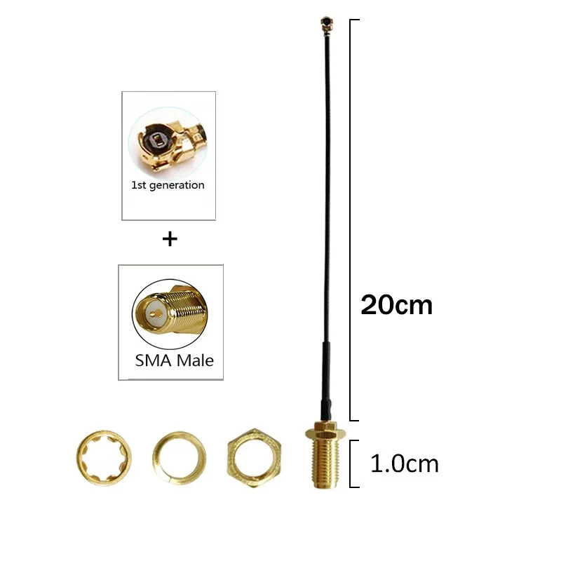 GWS 5er-Set 2,4G 5,8GHz Antenne Echte 8dBi SMA-Buchse Dual-Band und UFL./RG1.13 Pigtail-Kabel WLAN-Router WLAN-Repeater-Verstärker – Detail 6