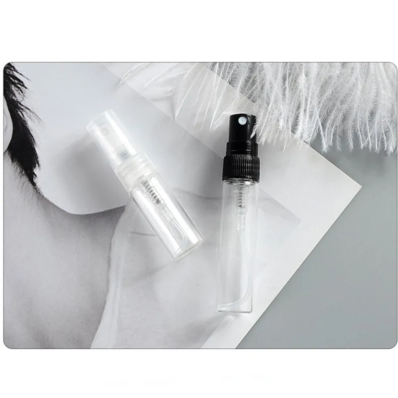 10pcs/lot 5ml Clear Glass Perfume Bottle with 4units Refill Tools Empty Cosmetics Bottles Sample Glass Vials