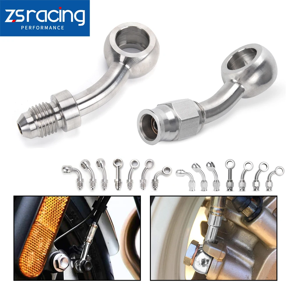 

ZSRA-New Stainless Steel AN3 Brake Hose Banjo Eye 10mm End Ball Fitting Adapter Banjo Hose End Fitting