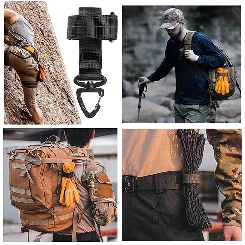 Multi-purpose Nylon Gloves Hook Work Gloves Safety Clip Outdoor Tactical Climbing Rope Camping Hanging Buck Outdoor Camping