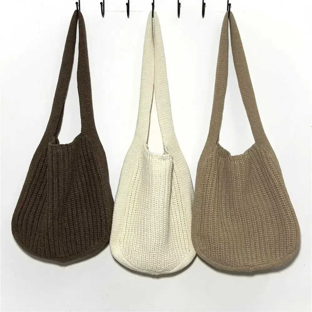 SGB2-s Fashion Women Hollow Woven Shoulder Bags Large Capacity Crochet Hobo Knitting Handbags Female Tote Shopping Bag