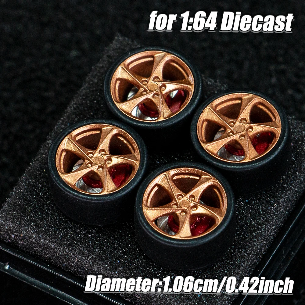 1:64 مقياس نموذج عجلات السيارة الحافات 4 قطعة 1 مجموعة ثلاثية الأبعاد المطبوعة الراتنج الحافات مع الإطارات المطاطية للعجلات الساخنة MINI GT Tomica JDM ترقية السيارة #6