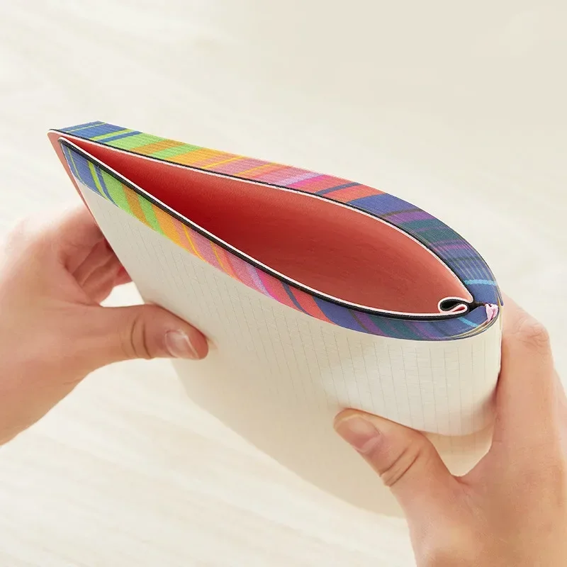 

Простой полиуретановый чехол, цветной журнал с радужными краями, клетчатый блокнот, меняющий цвет, мягкая кожа, фотоканцелярские принадлежности