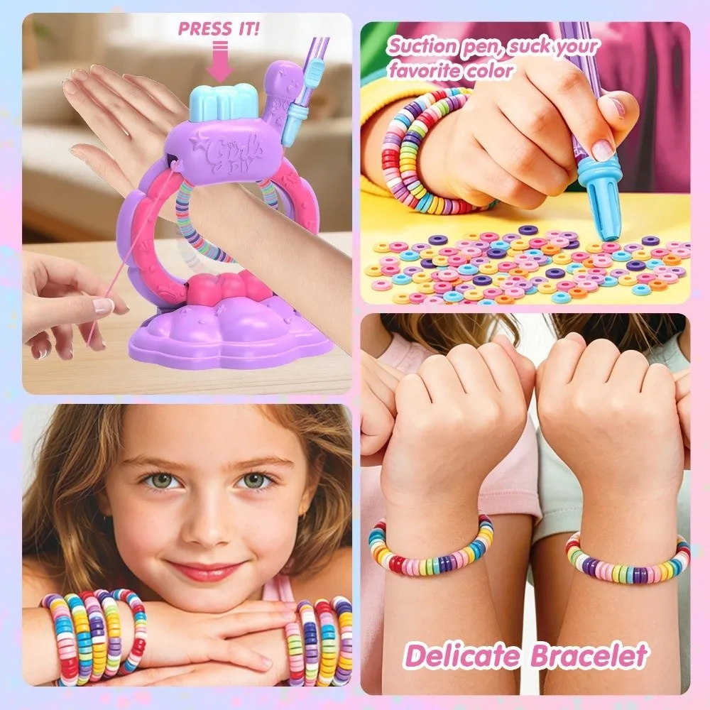 1Set Handmade Bracelet Making Kit DIY Colorful Beads DIY Bracelet Weaving Machine Easy To Use Convenient Jewelry Making Machine